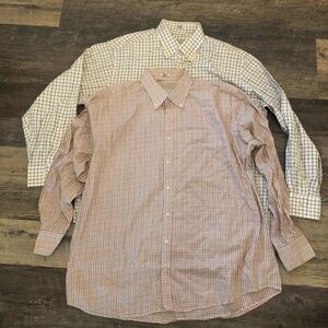 Two H. Stockton button down long sleeve shirts.  EUC beautiful shirts.  Size XL